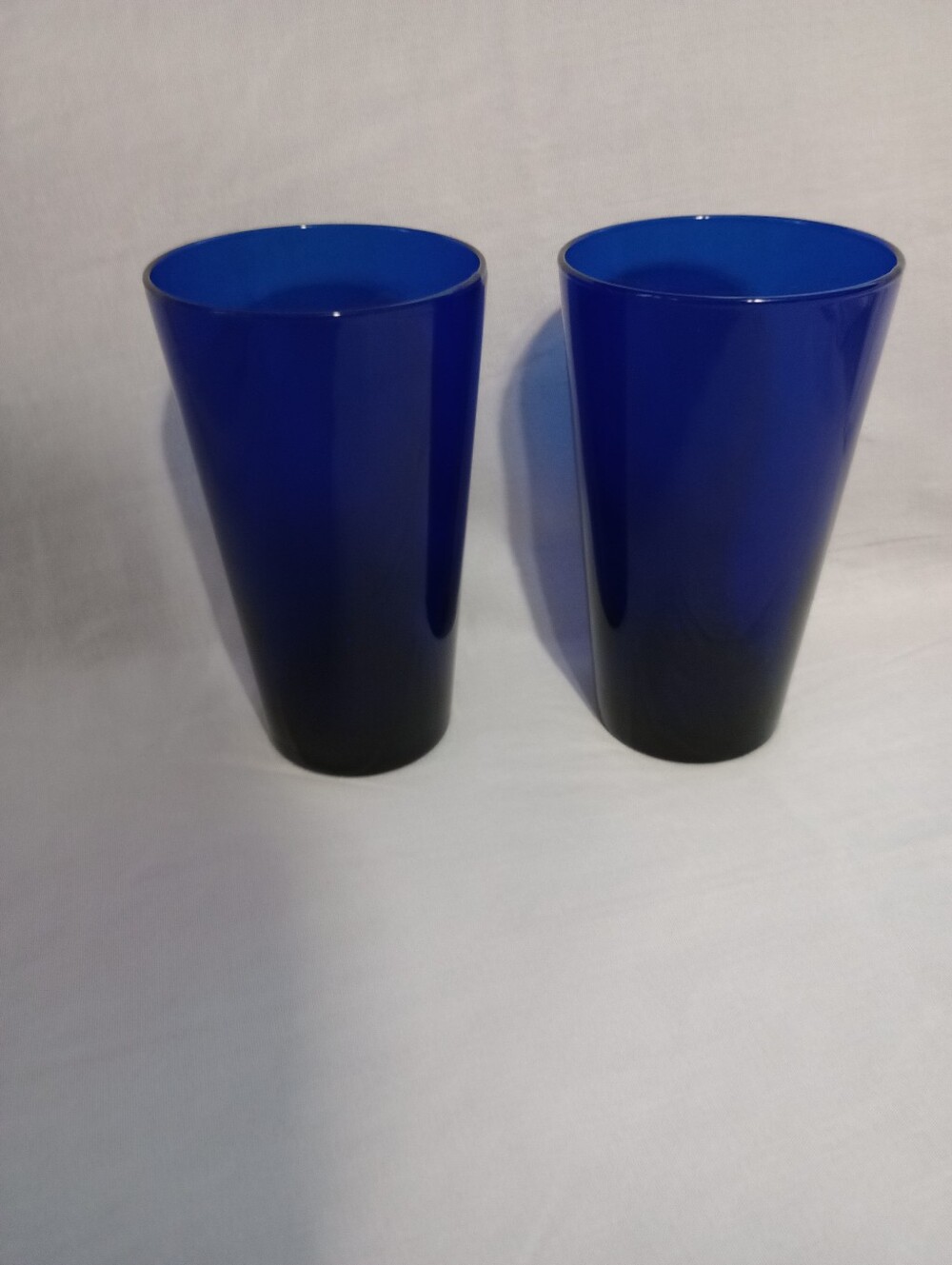 Vintage Libbey Cobalt Blue Flare 17.25 Ounce Glass Tumblers– Set Of 2